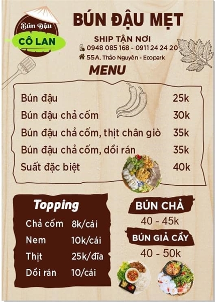 Bún đậu mẹt Cô Lan